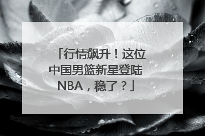 行情飙升！这位中国男篮新星登陆NBA，稳了？